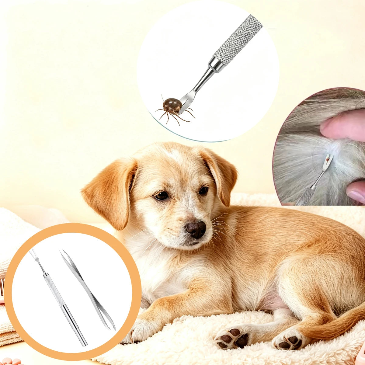 Tick ​​And Flea Tweezers Pets Accessories Removal Dog Remover Grooming Perro Removes Ticks People Pet Clips Supplies Pulls Clip